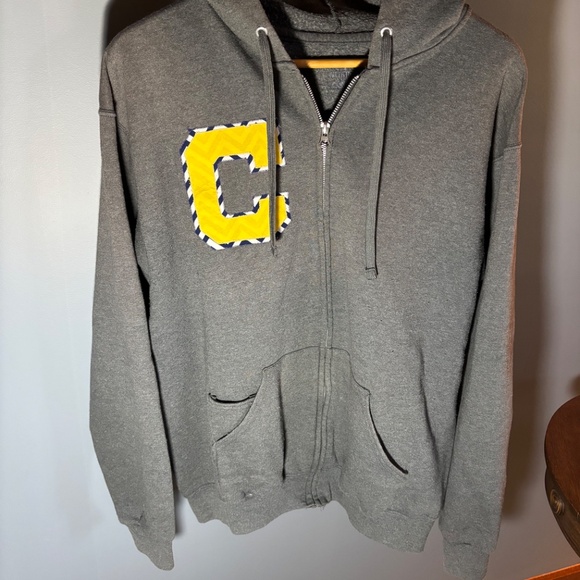 Ladies Large Fruit Of The Loom Heather Gray Zip Hoodie - Picture 8 of 8